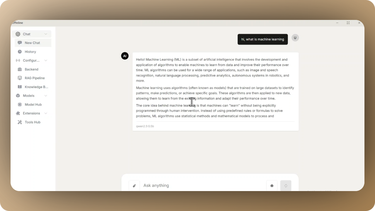 Offeline AI Chat Interface